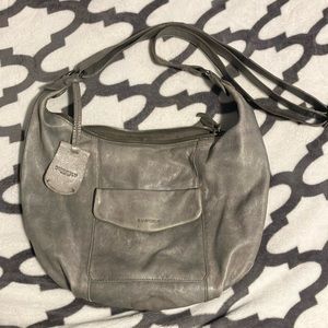 Vintage Wash Green Leather Burkely Crossbody Bag
